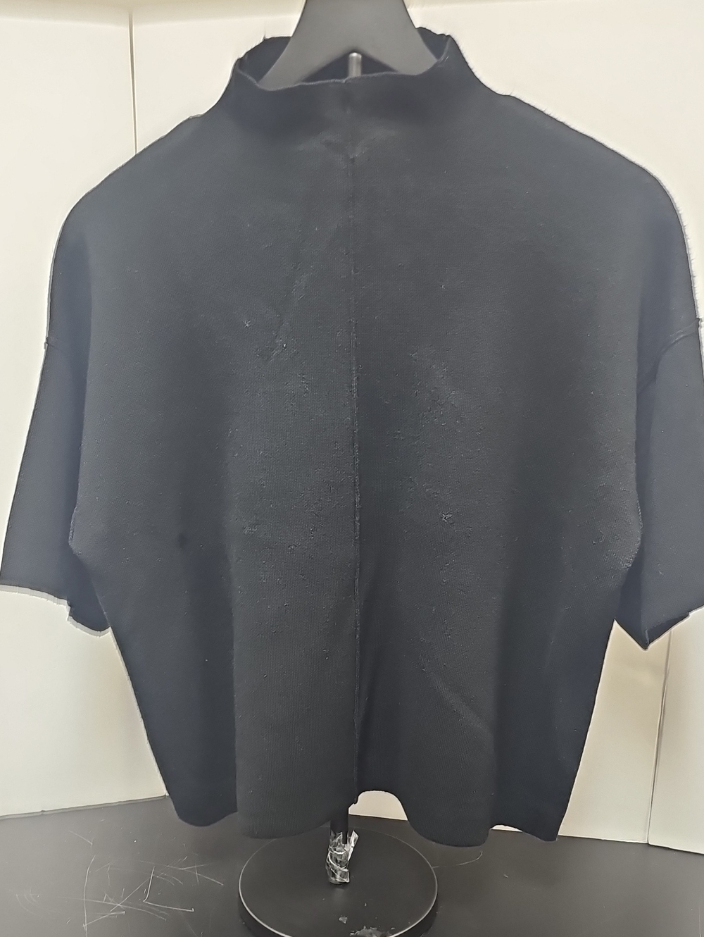 Max Studio Black Short-Sleeve Turtleneck Sweater